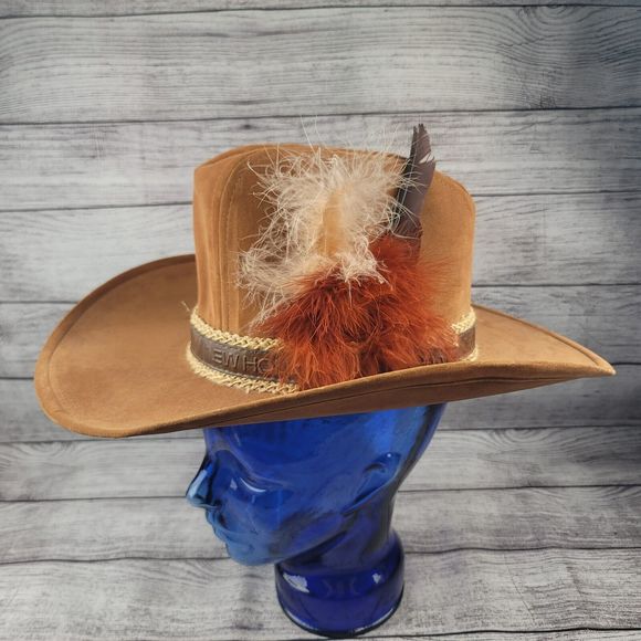 Vintage New Holland Cowboy Hat Made in USA Size Small Feathers (20.75" circ) - Picture 1 of 10